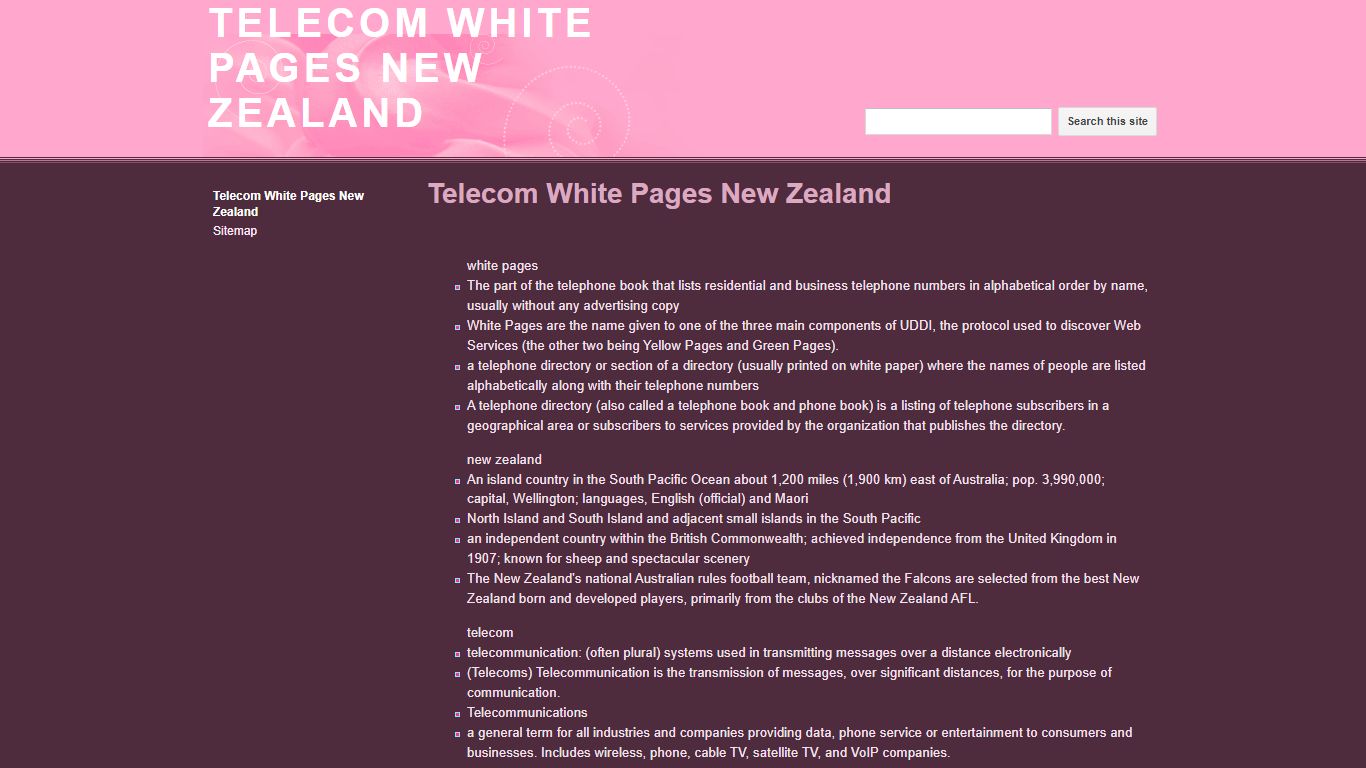 TELECOM WHITE PAGES NEW ZEALAND - Google